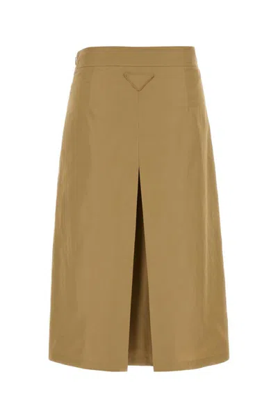 Prada Beige Cotto Blend Skirt