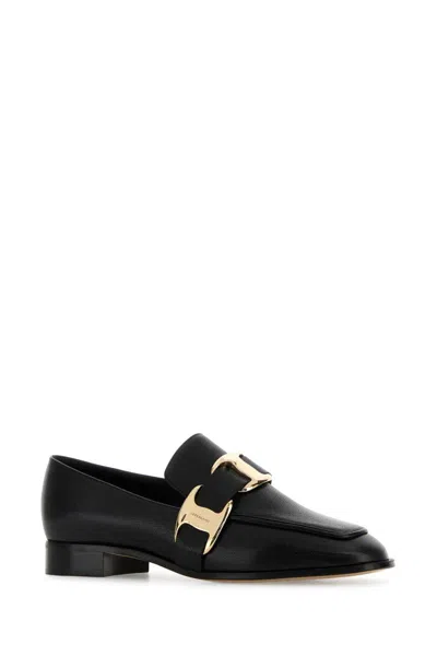 Ferragamo Limania Loafers Gold-tone Hardware In Black