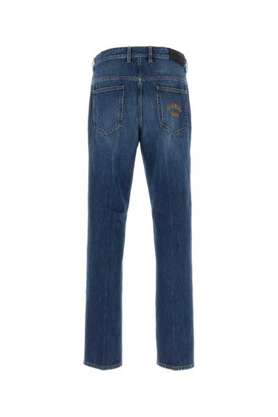 Givenchy Blue Five-pocket Jeans With Logo Patch On The Back In Denim Man In Blue