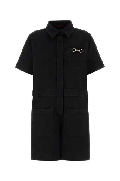 Gucci Denim Jumpsuit With Horsebit