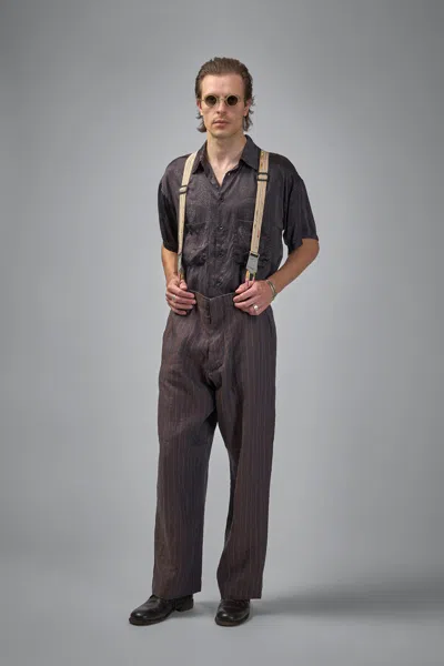 Geoffrey B Small Assymetric Swing Back Exaggerated Volume Short Sleeve Workshirt Hand Dyed