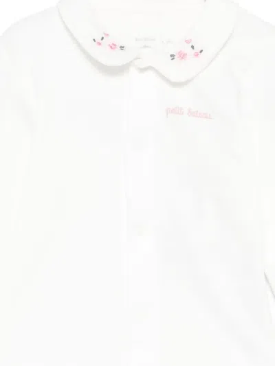 Petit Bateau Floral-embroidered Body In White