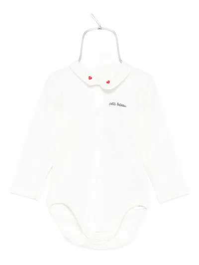 Petit Bateau Heart-embellished Body In White
