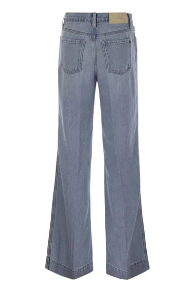 7 For All Mankind Modern Dojo Tailorless - High Waisted Flared Jeans In Blue