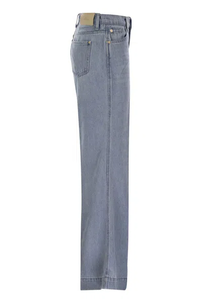 7 For All Mankind Modern Dojo Tailorless - High Waisted Flared Jeans In Blue