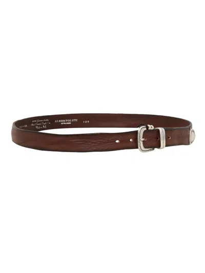 Alberto Luti Calfskin Belt In Brown Color
