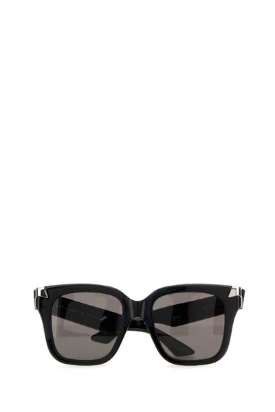 Alexander Mcqueen Black Acetate Punk Rivet Sunglasses In Black