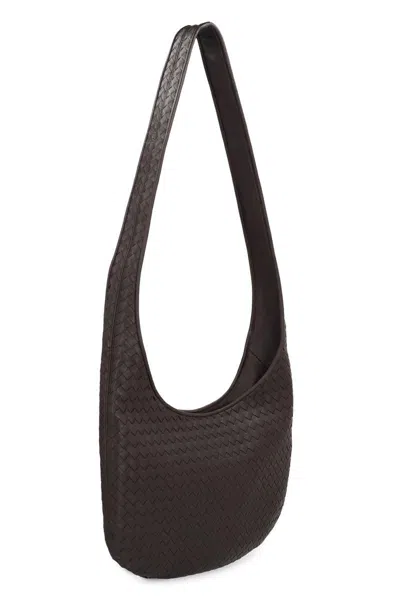 Bottega Veneta Woven Leather Crossbody Bag In Brown