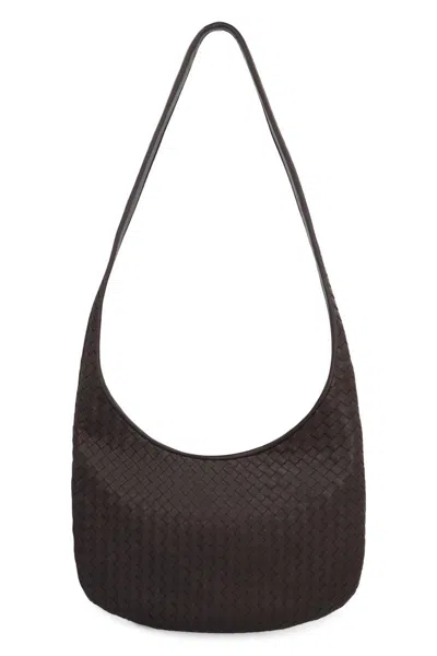 Bottega Veneta Woven Leather Crossbody Bag In Brown