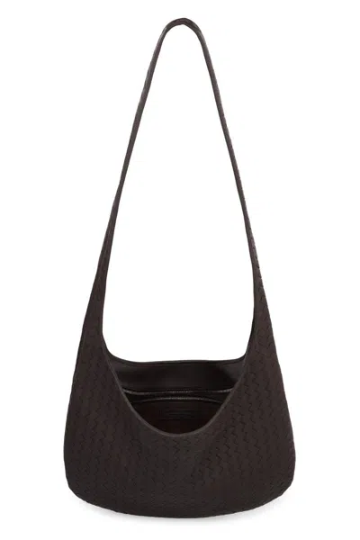 Bottega Veneta Woven Leather Crossbody Bag In Brown