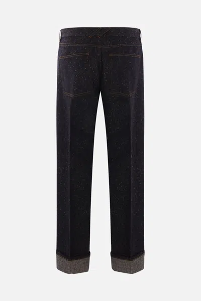 Burberry Indigo Jeans With Turn-ups In Black