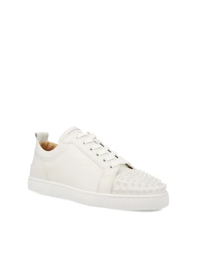 Christian Louboutin Rantulow White Leather Sneakers In White
