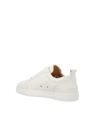 Christian Louboutin Rantulow White Leather Sneakers In White