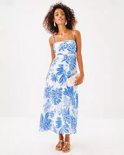 Lilly Pulitzer Jorgian Linen Midi Dress In Blue