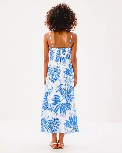 Lilly Pulitzer Jorgian Linen Midi Dress In Blue