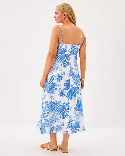 Lilly Pulitzer Jorgian Linen Midi Dress In Blue