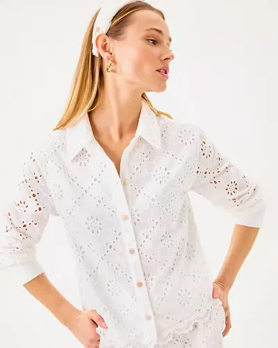 Lilly Pulitzer Singrid Eyelet Top In White