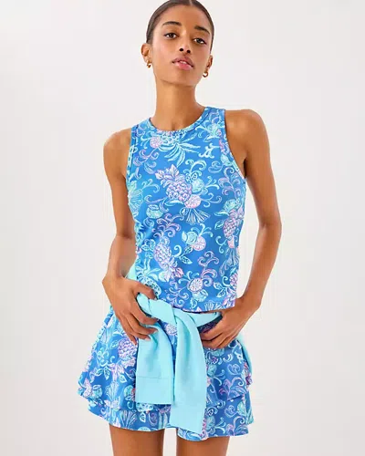 Lilly Pulitzer Upf 50+ Luxletic Candia Active Bra Tank Top In Blue