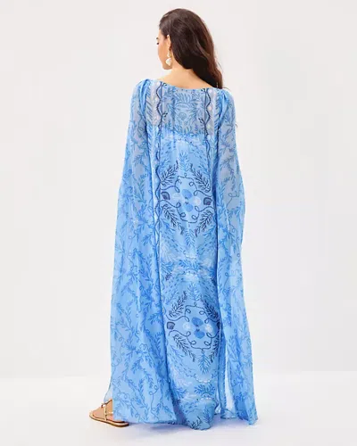 Lilly Pulitzer Kingston Silk Maxi Caftan In Blue
