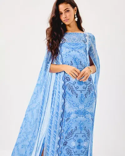 Lilly Pulitzer Kingston Silk Maxi Caftan In Blue