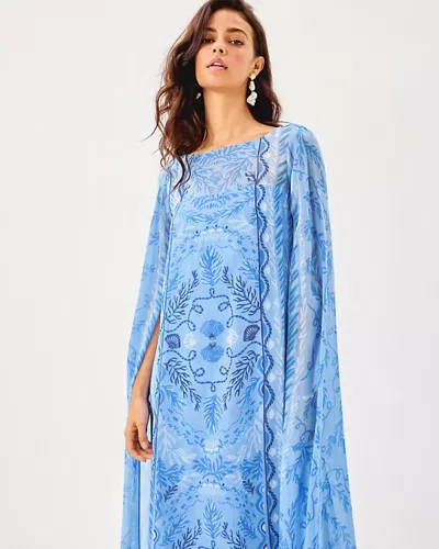 Lilly Pulitzer Kingston Silk Maxi Caftan In Blue