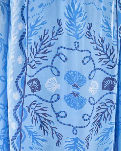 Lilly Pulitzer Kingston Silk Maxi Caftan In Blue