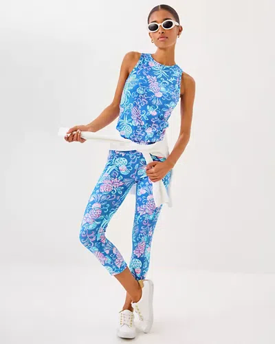Lilly Pulitzer Upf 50+ Luxletic 21" Weekender High Rise Crop Legging In Blue