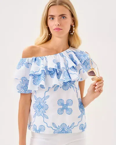 Lilly Pulitzer Trixie One-shoulder Ruffle Top