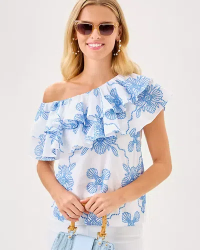 Lilly Pulitzer Trixie One-shoulder Ruffle Top