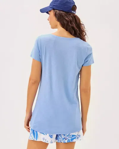 Lilly Pulitzer Etta Scoop Neck Top In Blue