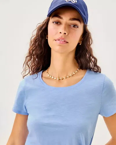 Lilly Pulitzer Etta Scoop Neck Top In Blue