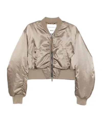 Agolde Jett Bomber Jacket In Brown