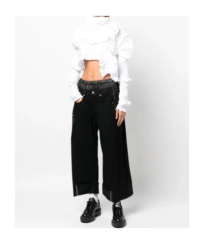 Junya Watanabe Logo-patch Panelled-design Cropped Jeans
