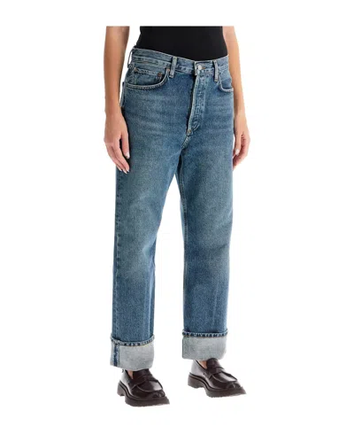 Agolde Ca Straight Low-waist Jeans By Fran In Blue