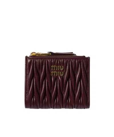 Miu Miu Logo Plaque Zipped Wallet