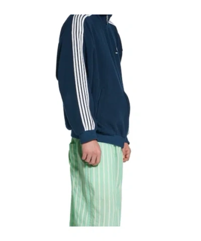 Balenciaga Loop Sports Icon Zip-up Jacket In Navy/white In Blue