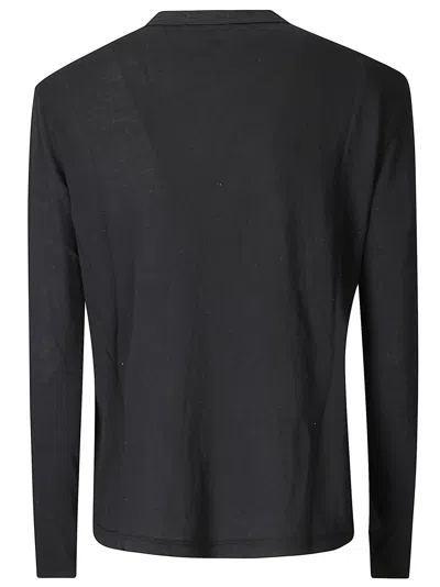 James Perse Long-sleeve Crew-neck T-shirt In Black