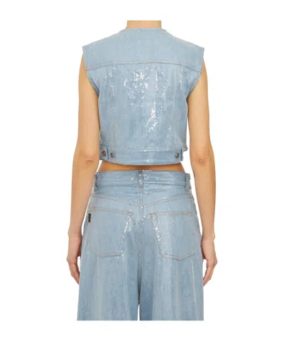 Haikure Button Vest In Blue