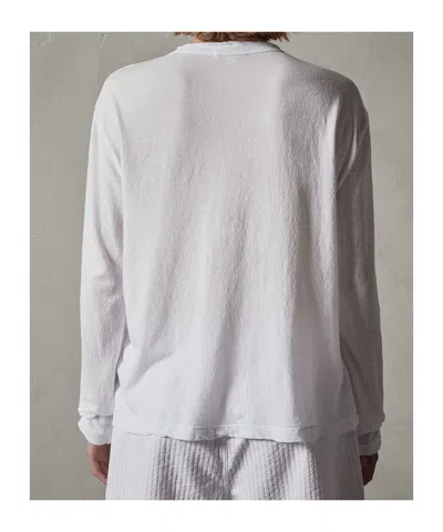 James Perse Crepe Jersey Oversized Long Sleeve Crew In White