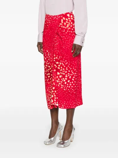 Dries Van Noten Patterned Skirt In Red