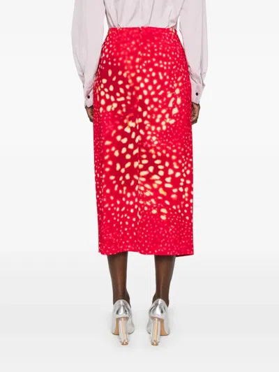 Dries Van Noten Patterned Skirt In Red