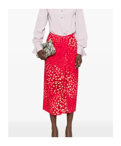 Dries Van Noten Patterned Skirt In Red