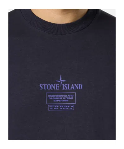 Stone Island Regular-fit Short-sleeve T-shirt With '02 Industrial Logos' Print In Black
