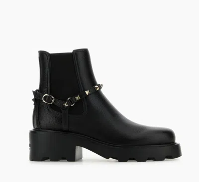 Valentino Rockstud Grainy Leather Boot