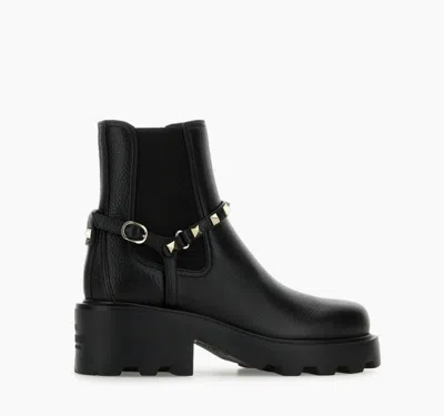 Valentino Rockstud Grainy Leather Boot