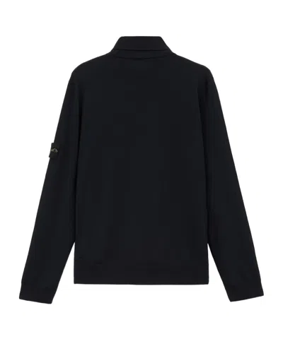 Stone Island Turtleneck Jumper With Finely Ribbed Trims In Black