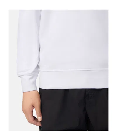 Stone Island Regular-fit Crewneck Sweatshirt With Elasticated Cuffs In White