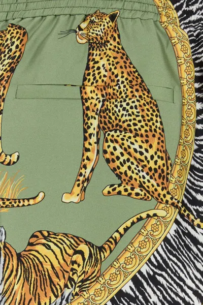 Versace Animal Print Silk Bermuda Shorts