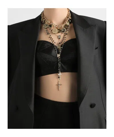 Dolce & Gabbana Lapel Long-sleeved Suit Jacket In Black