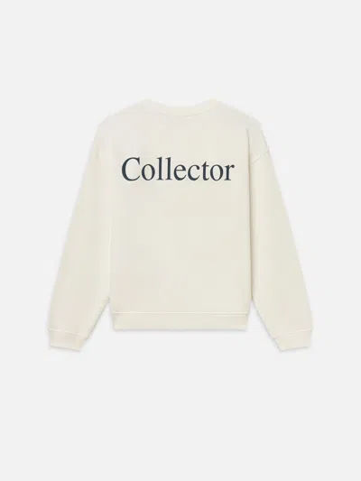 Frame Crew Neck Long Sleeve Sweatshirt In White